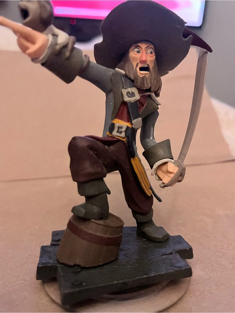 Disney Pirate Captain Figurine - Brown, Gray & Black
